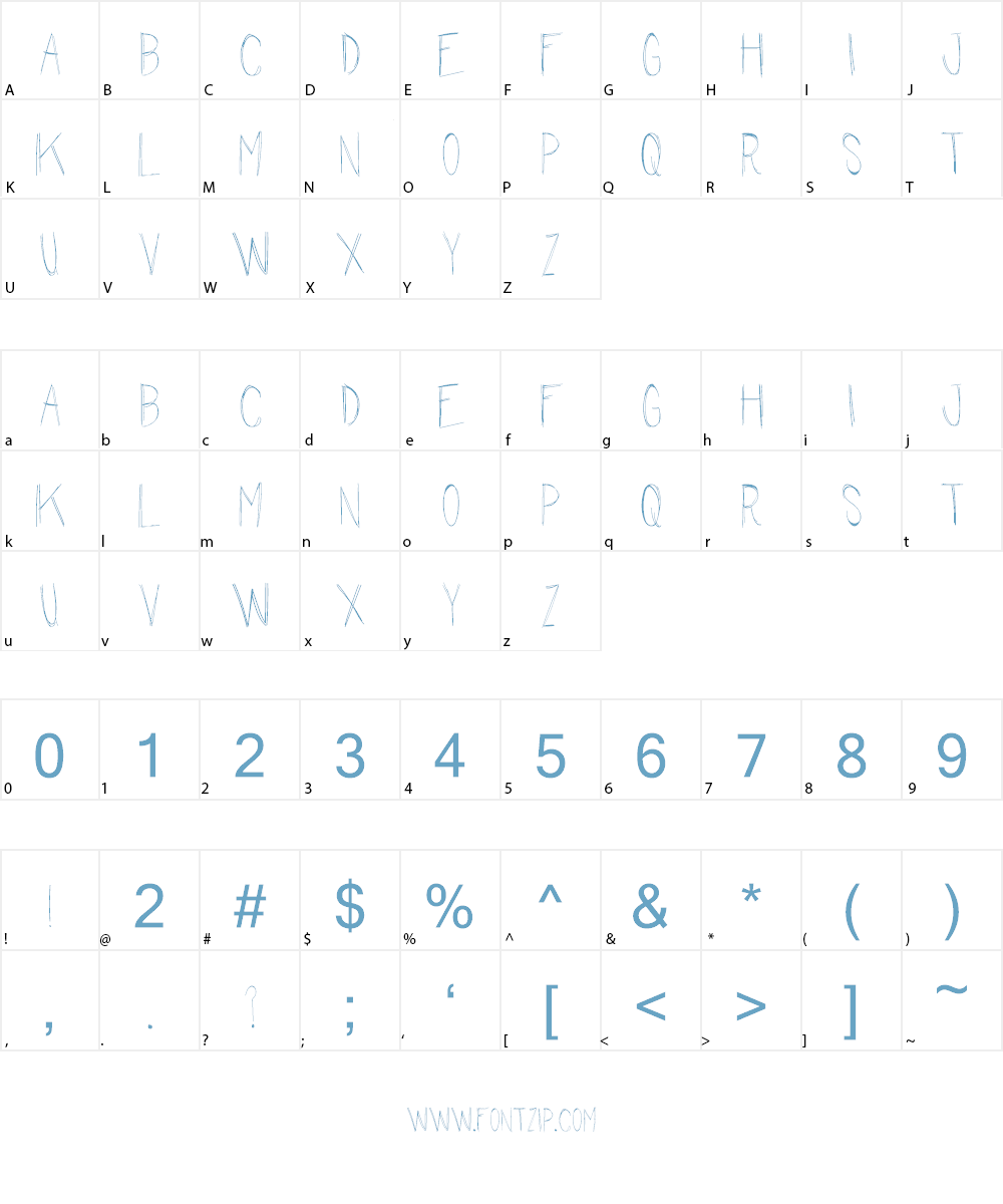 The Waiting Room Font Character